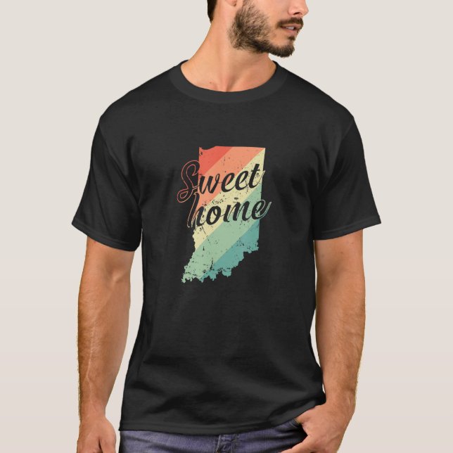 Camiseta Indiana Sweet Home Map EUA (Frente)