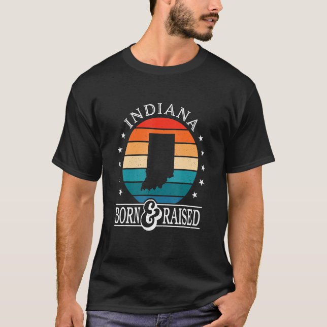 Camiseta Indiana Usa Nascer e Orgulho de Estado Norte-Ameri (Frente)