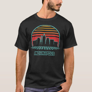 Camiseta Indianápolis City Skyline Retro 80s Estilo Souveni