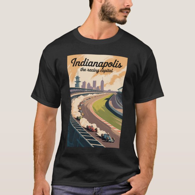 Camiseta Indianapolis Illustration Travel Art Vintage (Frente)