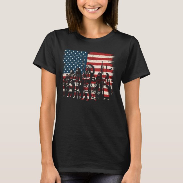 Camiseta Indiano Indígena Indígena Cherokee Apache Tribe Na (Frente)