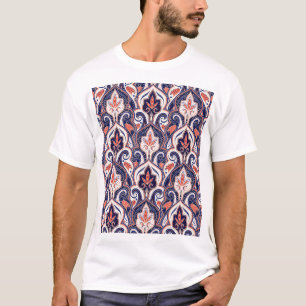 Camiseta Indiano Paisley: Medalhão Floral Sem Selo.