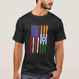Camiseta Indiano Raízes Metade da Bandeira Americana Patrió