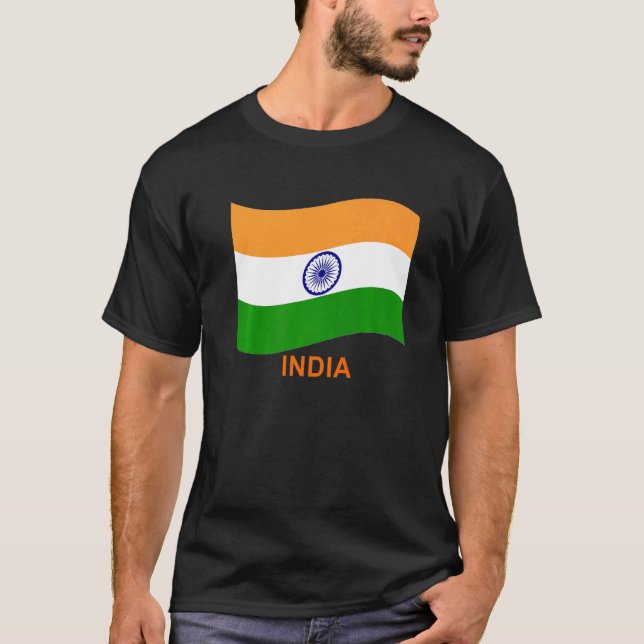 Camiseta India's Bharat Indian Waving Flag   (Frente)