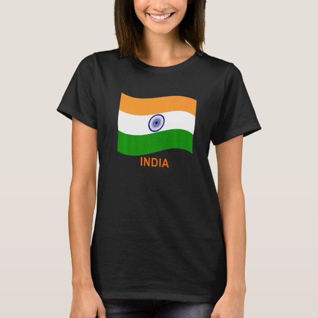 Camiseta India's Bharat Indian Waving Flag   (Frente)