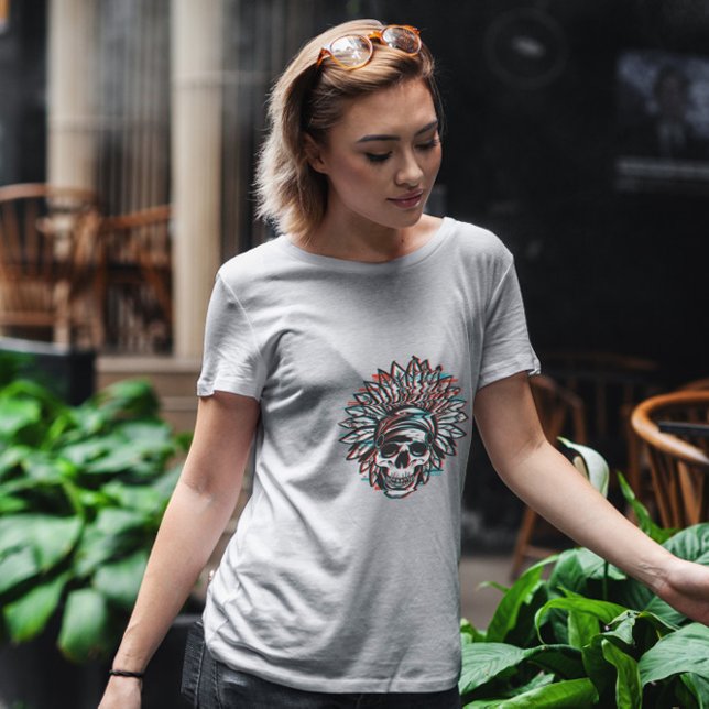 Camiseta Indígena Falsificação do crânio do Headdress (Criador carregado)