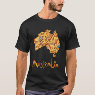 Camiseta Indígenas de Mapa Australiano Aboriginal Ar Austra