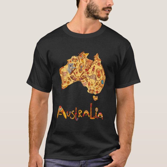 Camiseta Indígenas de Mapa Australiano Aboriginal Ar Austra (Frente)
