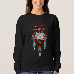 Camiseta Indígenas Indiano Floral Dreamcatcher Hippie Nativ
