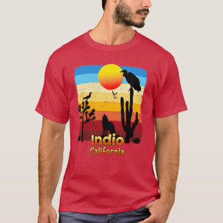 Camiseta Índio Califórnia CA Pôr do Sol Coyote Abutre Cacto