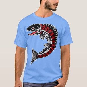 Camiseta Índio Índio Americano de Haida Salmon