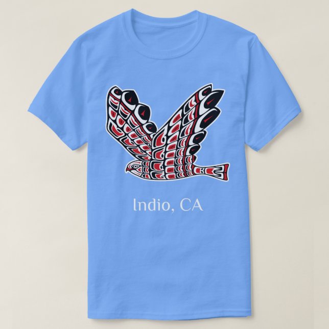 Camiseta Indio Redail Hawk Native American Bird of Prey A (Frente do Design)