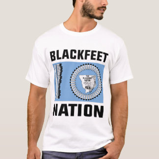 Camiseta índios de pés negros, a bandeira da Nação dos pés 