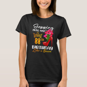Camiseta Indo Ao Meu 88º Aniversário Como Uma Rainha Por 88
