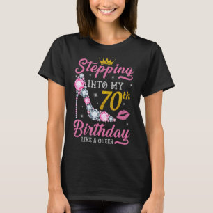 Camiseta Indo Ao Meu Aniversário 70 Como Uma Rainha Feliz