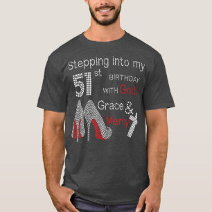 Camiseta Indo Ao Meu Aniversário De 51 ruas Com A Graça E