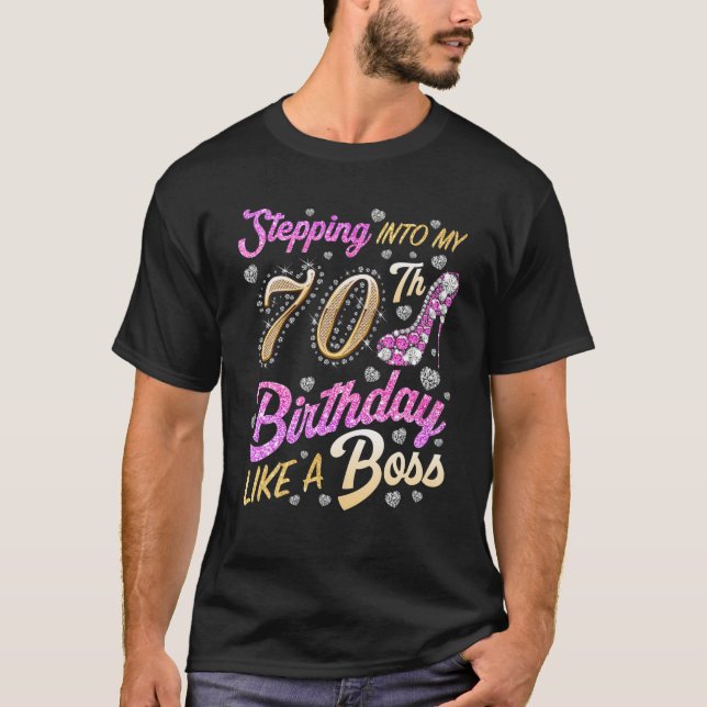 Camiseta Indo Ao Meu Aniversário De 70 Como Um Chefe 70 Ano (Frente)