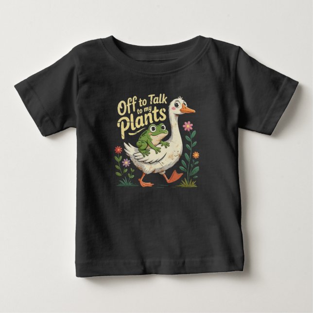 Camiseta Indo Conversar com Minhas Plantas – Sapo Fofo e Ga (Frente)
