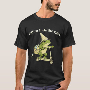 Camiseta Indo Esconder os Ovos Funny Scooter de Rã Dia de P