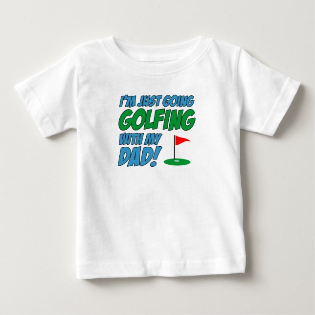 Camiseta Indo Jogar Golfe Com o Papai Criança (Frente)