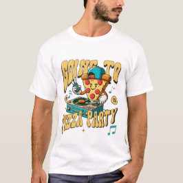 Camiseta Indo para a festa de pizza