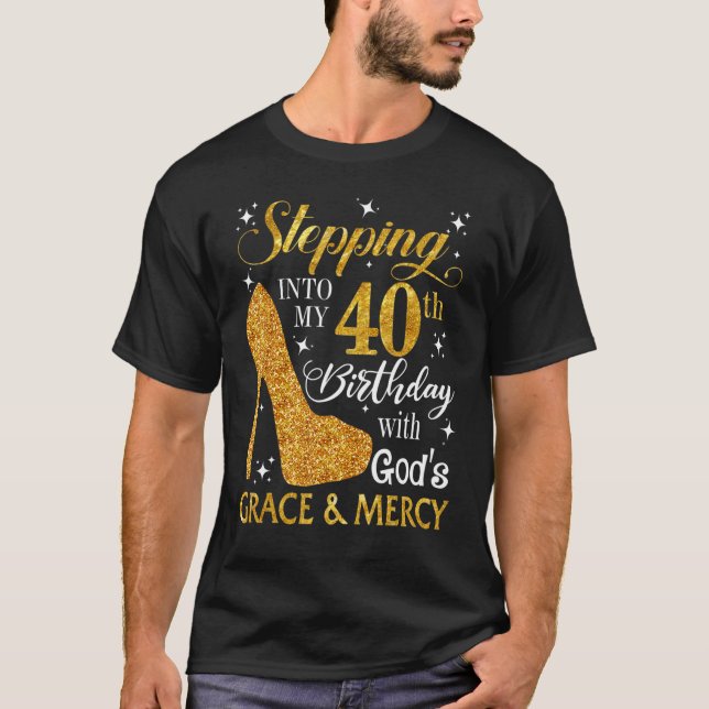 Camiseta Indo para a minha aniversário de 40 anos com a gra (Frente)