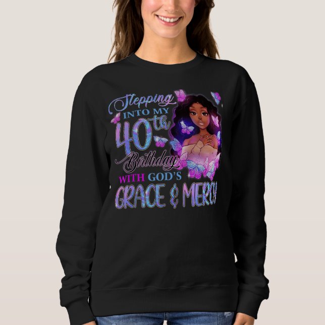 Camiseta Indo para o meu 40º com Melan, Compaixão de Graça  (Frente)