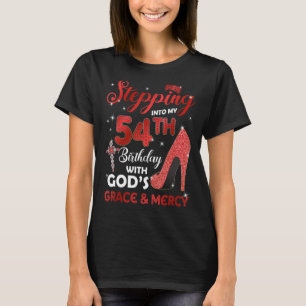 Camiseta Indo para o meu 54º aniversário com GODS Grace & M