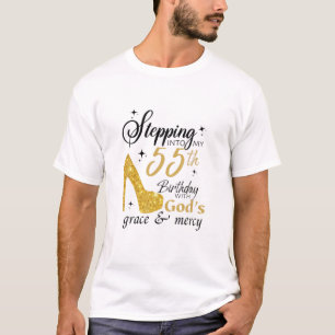 Camiseta Indo para o meu 55º aniversário com graças de D