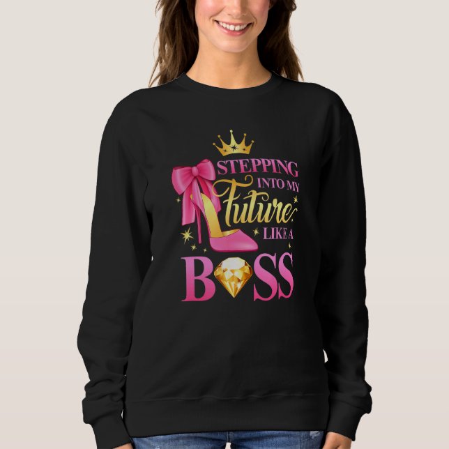 Camiseta Indo Para O Meu Futuro Como Uma Mulher Chefe (Frente)