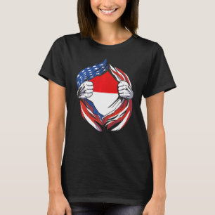 Camiseta Indonésia: Bandeira Americana Orgulhosa de Minha I