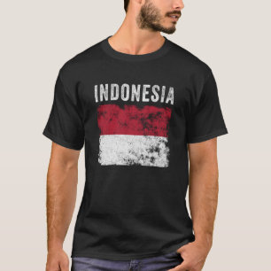 Camiseta Indonésia Bandeira Homens com Dificuldade Mulheres