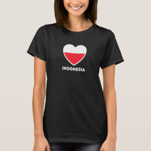 Camiseta Indonesia Flag Heart