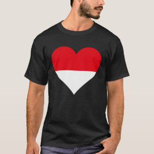 Camiseta Indonésia Flag Heart Indonesia Oferta Amor Indonés