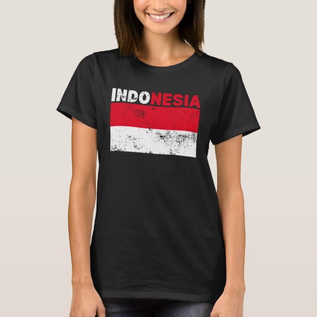 Camiseta Indonésia Flag Vintage (Frente)