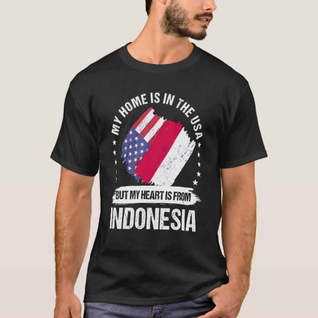 Camiseta Indonesian American Patriot Grown Proud My Heart i (Frente)