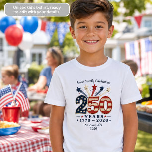 Camiseta Infantil 250 Anos 1776-2026 Dia da Indepe