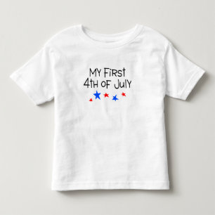 Camiseta Infantil 4o julho meu primeiro 4o julho (estrelas)