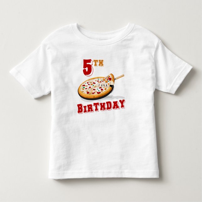 Camiseta Infantil 5 Birthday Pizza Party (Frente)