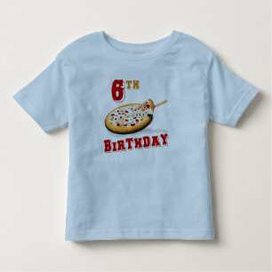 Camiseta Infantil 6 Birthday Pizza Party