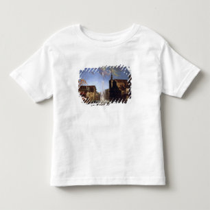 Camiseta Infantil A fonte de água de Lozoya na fonte do