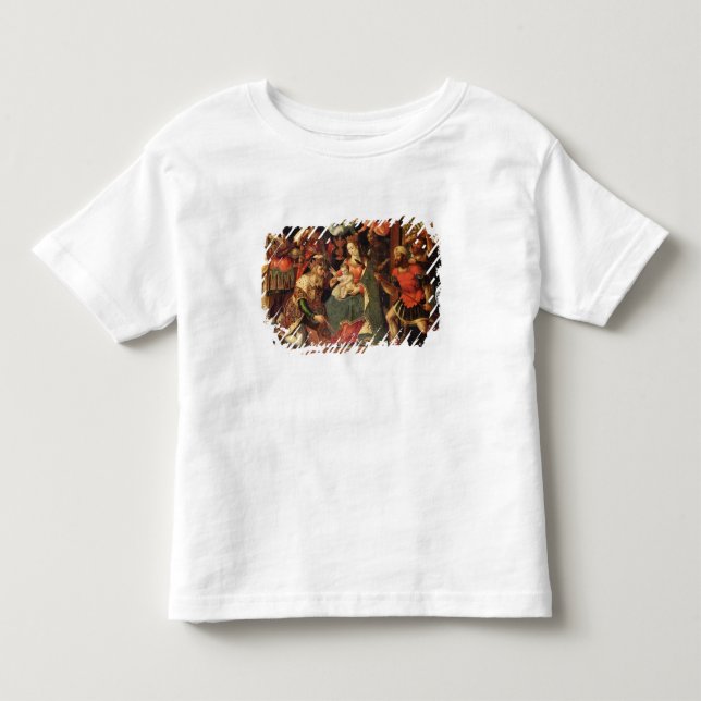 Camiseta Infantil A imagem da adoração dos Magi (Frente)
