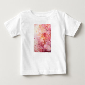 Camiseta Infantil Abstrata Floral em Aquarela Rosa