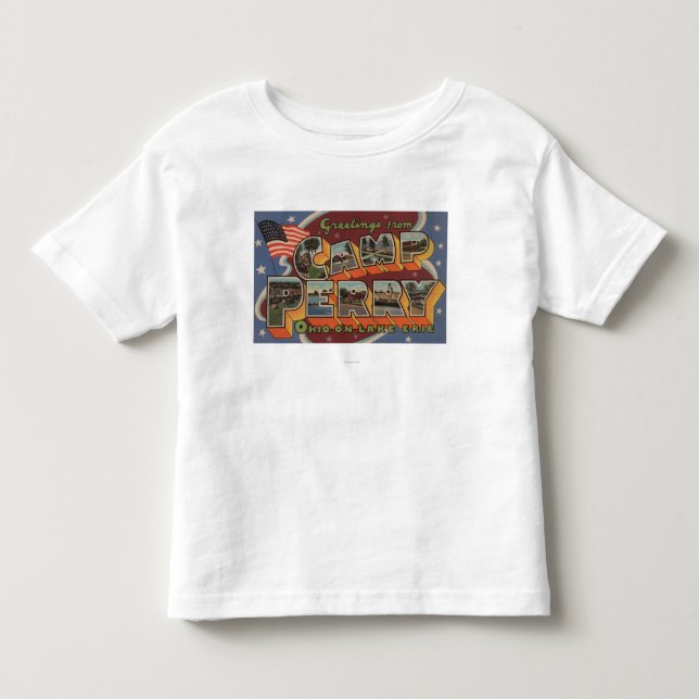 Camiseta Infantil Acampamento Perry, Ohio - Lago Erie (Frente)