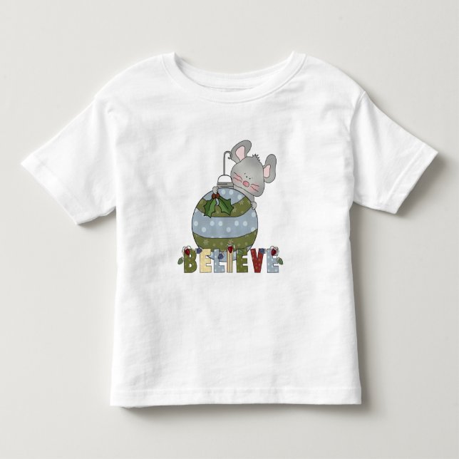 Camiseta Infantil Acreditem no Natal da Pequena Ornação do Rato (Frente)