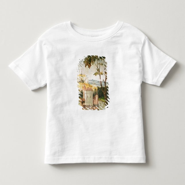 Camiseta Infantil Ajardine com o castelo em um fosso e em duas (Frente)