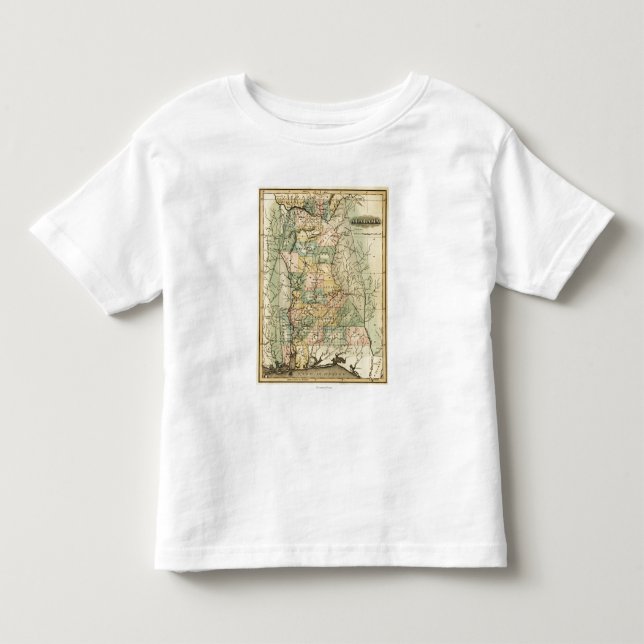 Camiseta Infantil AlabamaPanoramic MapAlabama (Frente)