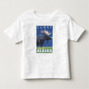 Camiseta Infantil Alces na noite - caril, Alaska