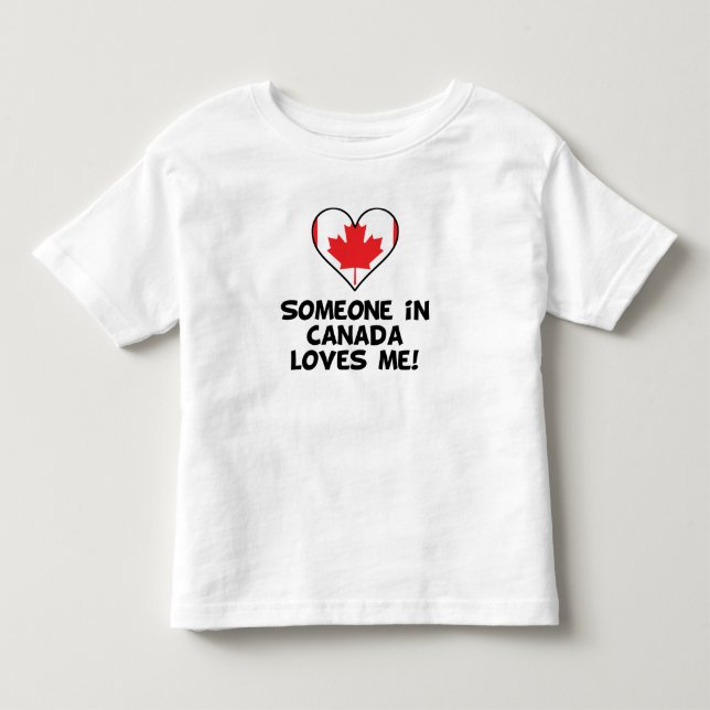 Camiseta Infantil Alguém em Canadá ama-me (Frente)