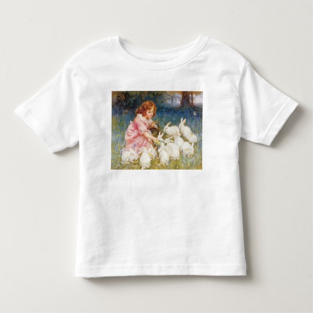 Camiseta Infantil Alimentando os coelhos (Frente)